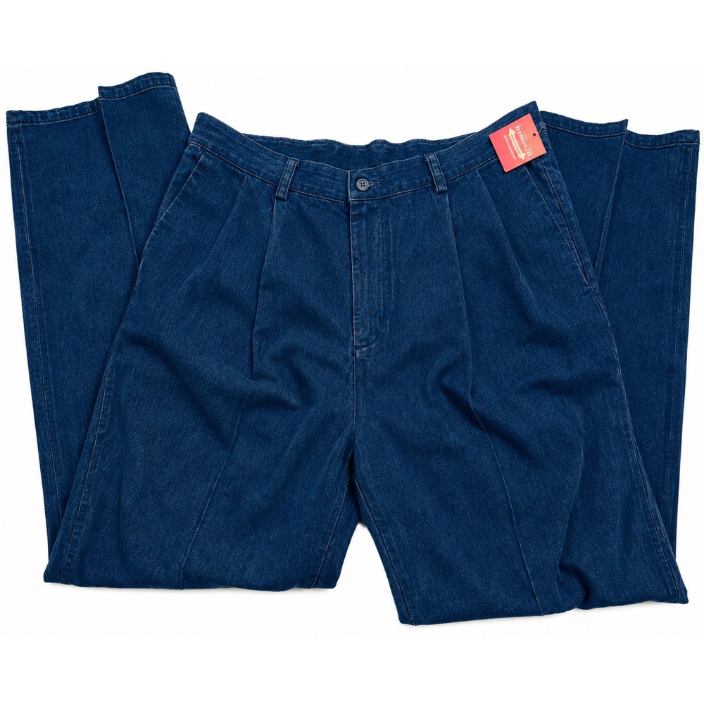 Dockers Pleated Classic Fit Jeans Mens 34x34 NWT Blue Denim Workwear Minimalist